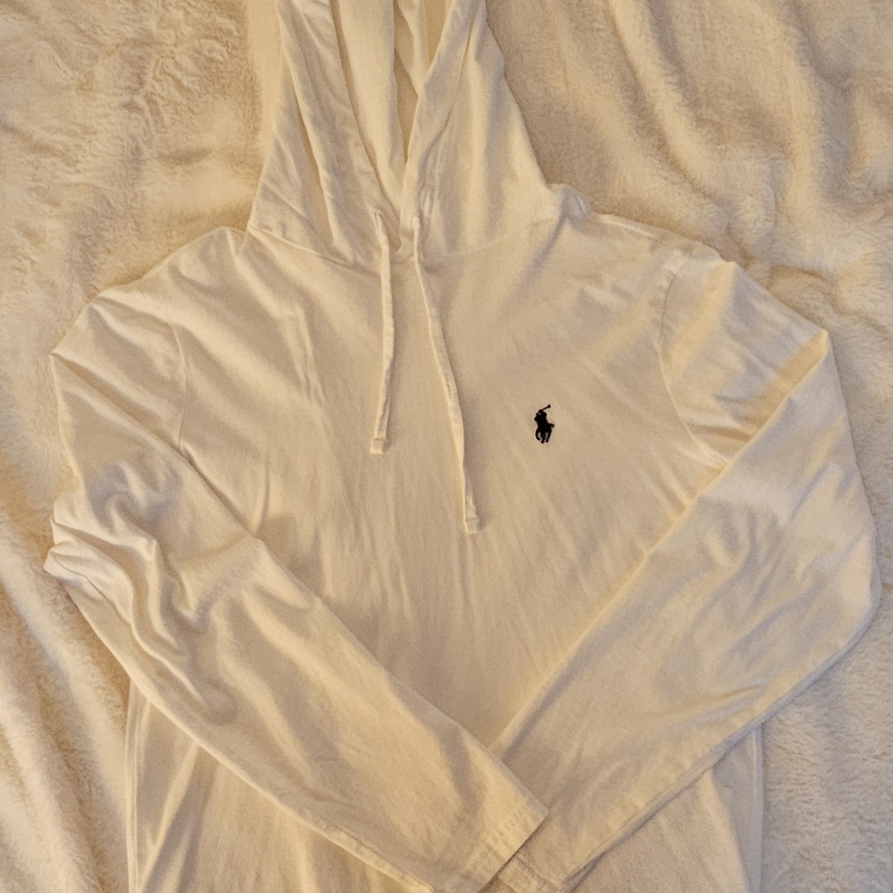 White Hoodie with Embroidered Logo